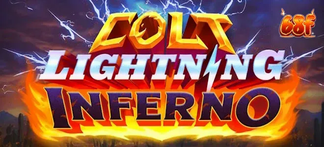 Cena intensa de Colt Lightning Inferno com elementos de fogo e eletricidade